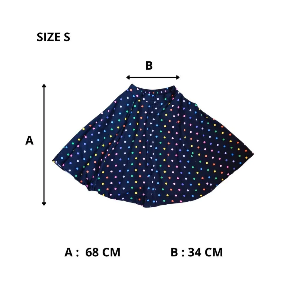 Collectif London Polka Dot Flared Skirt - Multicolor Retro Style, Size S (UK 10) - Picture 9 of 9